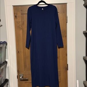 SOLBARI NWOT UPF 50 Long Sleeve Maxi Dress Womens S Navy Purple outdoors Beach